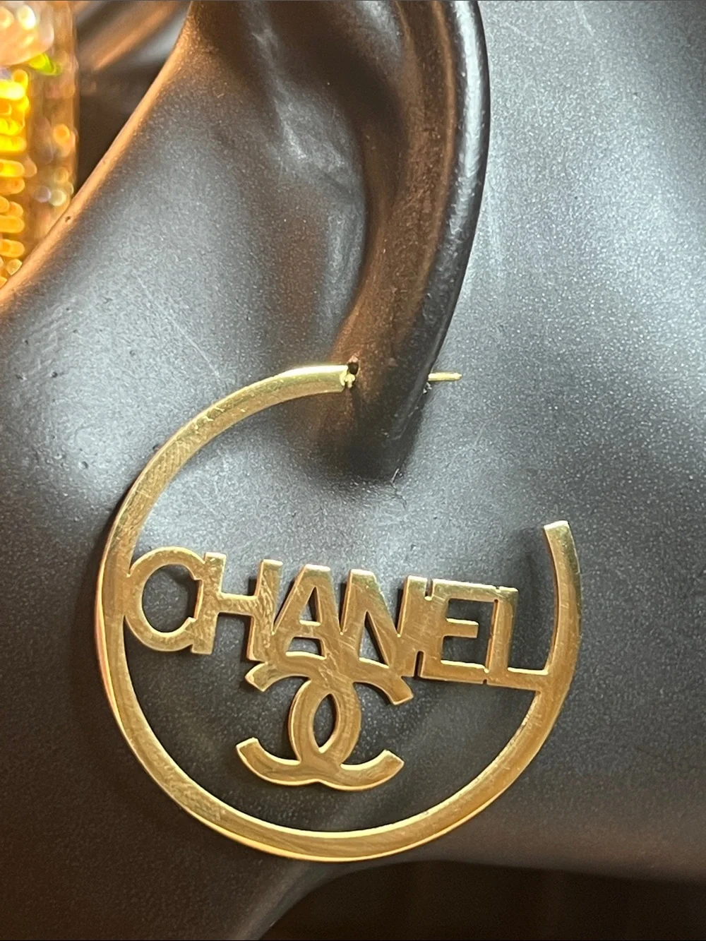 Inspired Gold Logo Hoop Earrings